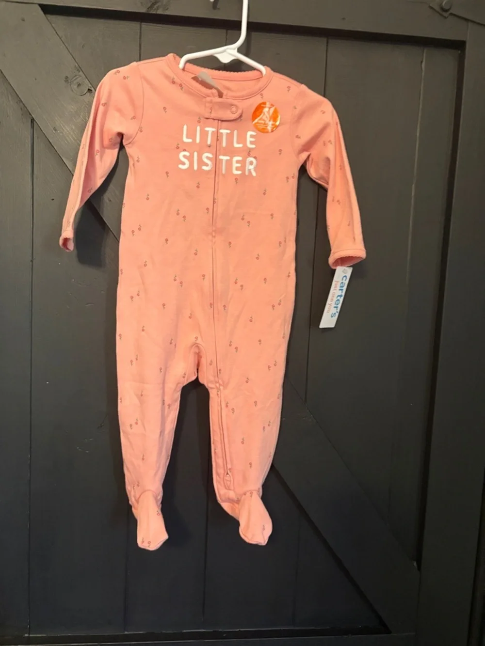 Carter's Pink 'Little Sister' Footed One-Piece